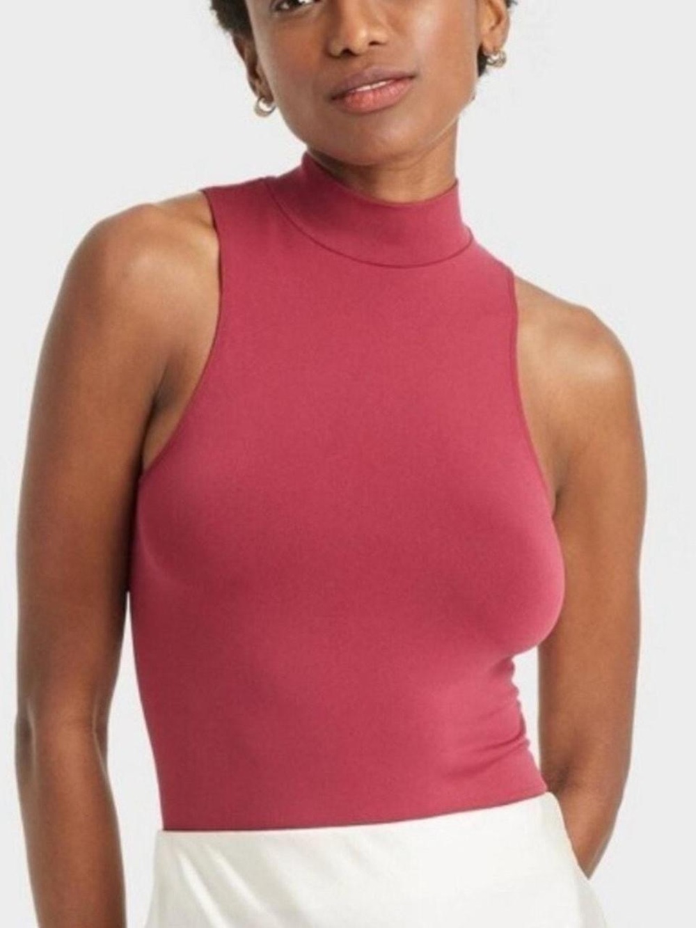 XXL Sleeveless Mock Neck Tank Bodysuit by A New Day - Rose NWT